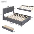 thumbnail image 6 of New Full Size Upholstered Platform Bed with 2 Drawers and 1 Twin Size Trundle, Classic Headboard Design, Gray, 6 of 10