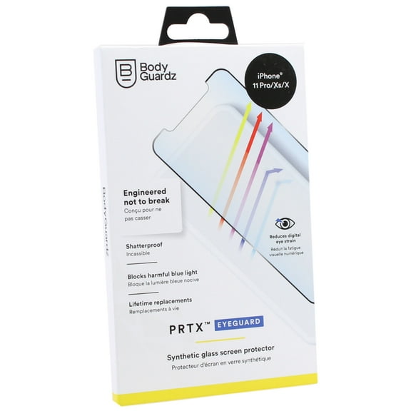 BodyGuardz PRTX EyeGuard Synthetic Glass Screen Protector for iPhone 11 Pro/XS/S