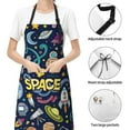 thumbnail image 4 of Kdxio Colorful Space Apron with Pockets Adjustable Kitchen Aprons for Men Women Waterproof Aprons for Cooking,Drawing,Crafting, Baking Household Cleaning, 4 of 8