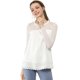 thumbnail image 3 of AllegK CamiDe GaCon Cuello Redondo Y BluCampesiDe ManLarCon Panel Floral De Encaje PaMujer Blanco XL, 3 of 6