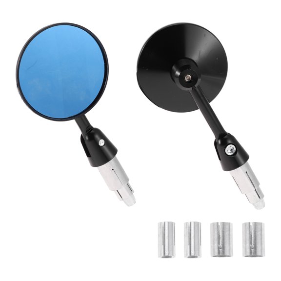 Unique Bargains 1set Universal Motorcycle Rear View Mirrors Adjustable Bar End Side Mirrors Mount M6 Black Aluminum Alloy Round Shape