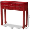 thumbnail image 3 of Bowery Hill Table Console 6 Tiroirs en Rouge et Bronze, 3 of 11