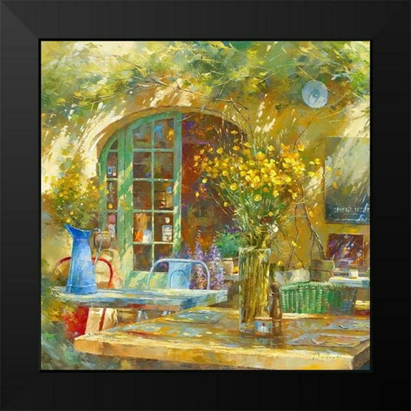 Messely, Johan 12x12 Black Modern Framed Museum Art Print Titled - Terrasse - Le petit cafe