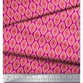 thumbnail image 3 of Soimoi Pink Georgette Viscose Fabric Ogee Geometric Decor Fabric Printed Yard 42 Inch Wide, 3 of 3