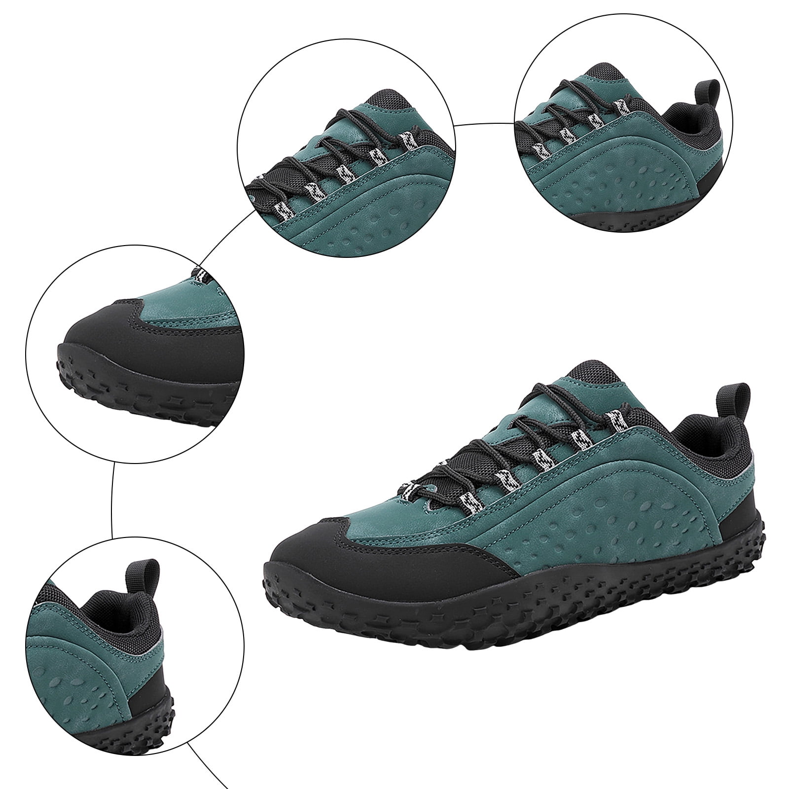 Rokment Womens Mens Barefoot Hiking Shoes 2026 Spring Fall Fashion Casual Color Block Outdoor Sports Trekking Flat Waterproof Wide Toe Low Top Construction Walking Sneakers Green Size 11.5