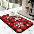 thumbnail image 3 of Red Christmas Winter Snoflake Dish Mat Absorbent Drying Mat for Kitchen Counter Folding Kitchen Drying Mat for Kitchen Countertops (19.5x12in,Set Of 2), 3 of 7