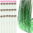 thumbnail image 2 of Hair Tinsel Kit Pack of 18 Pcs Hair Tinsel Clip in 19.6Inch Glitter Tinsel Hair Extensions Heat Resistant Clip in Hair Tinsel Sparkle Fairy Hair Accessories for Kids Girls Women (Pink), 2 of 9