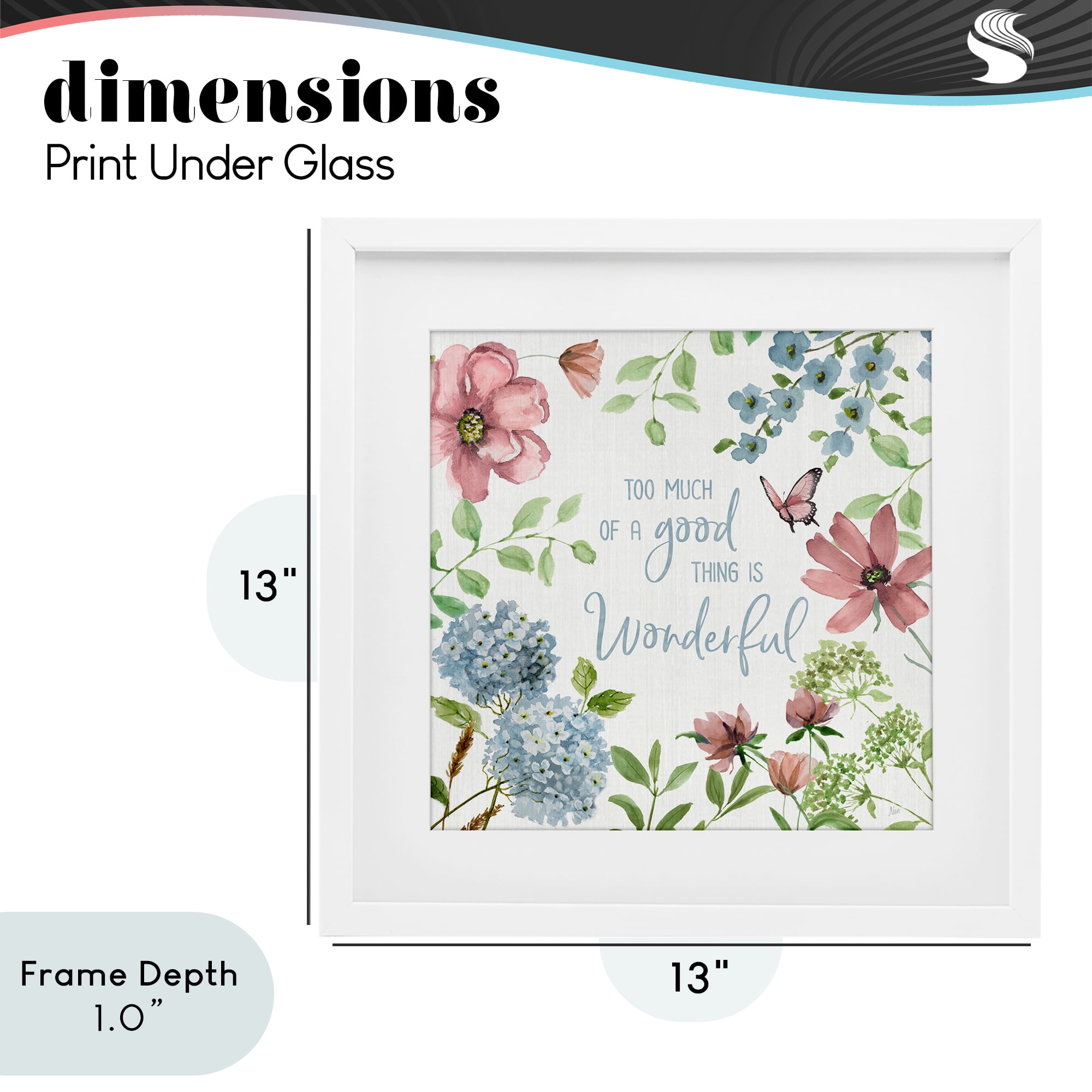 Stupell Industries Too Much Of A Good Thing White Framed Print Under Glass, design by Nan