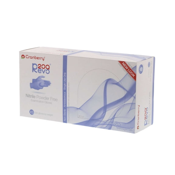 Cranberry 3205 R200 Nitrile Examination Gloves Powder Free Extra Small 200/Bx
