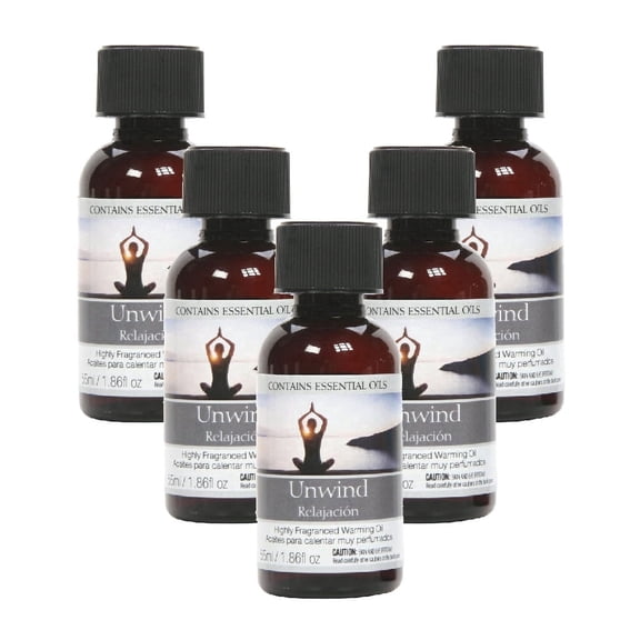 Hosley Set of 5, 55 ml Unwind Highly Scented Warming Oils