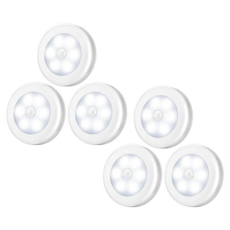 

Jiledu Creative Night Light 6 LEDs Eye Protection Motion Sensor Round Closet Lamp for Bedroom