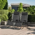 thumbnail image 2 of Wubio Set of 2 Relaxing Recliners Patio Chairs Adjustable Steel Mesh Zero Gravity Lounge Chair Beach Chairs with Pillow-Black, 2 of 12