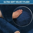 thumbnail image 4 of Sofa Covers Couch Covers 3 Seat Sofa Protector Cover Quilted Thick Velvet Plush for Dogs Pets with Non-Slip Two Elastic Straps on Back and Bottom (Seat Width: 70", Navy), 4 of 7