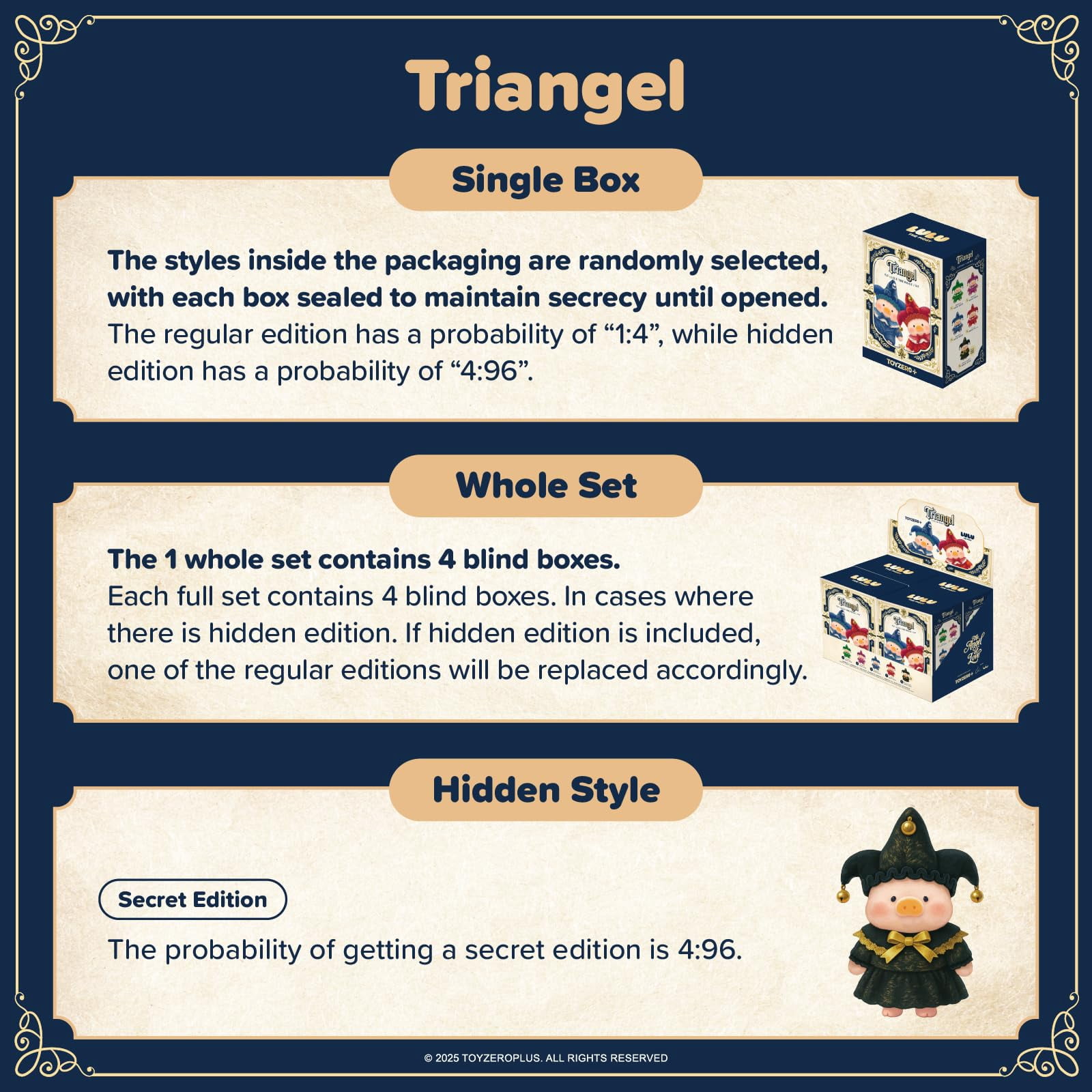 Lulu The Piggy Blind Box - Triangel Series Plush Keychain Blind Boxes Figures Cute Stuffed Animals Mystery Box Collectibles Home Decorations Birthday Gifts, Single Box