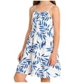 thumbnail image 4 of Sleeveless Summer Dresses Girls Spaghetti Strap Floral Vacation Tiered Dresses Casual Going Out Beach Outfits White, 8 Years, 4 of 6