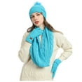 thumbnail image 2 of Sky Blue Sky Blue Knitted Four-Piece Set Featuring Soft Fabric And Comfortable Fit For Women All-Day Wear In Cold Weather Conditions, 2 of 7