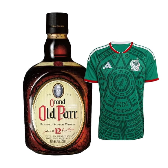 Whisky Grand Old Parr 12 años Blend 750 ml + Jersey Verde L