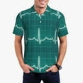 thumbnail image 5 of Wukai ECG Wave Men’s Polo Shirts,Quick-Dry Athletic Shirt,Classic Fit Shirts-XX-Large, 5 of 8