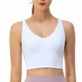 thumbnail image 2 of RYRJJ Women's Longline Sports Bra Wirefree Padded Racerback Medium Support Yoga Bras Gym Running Workout Tank Tops(z-White,XXL), 2 of 9