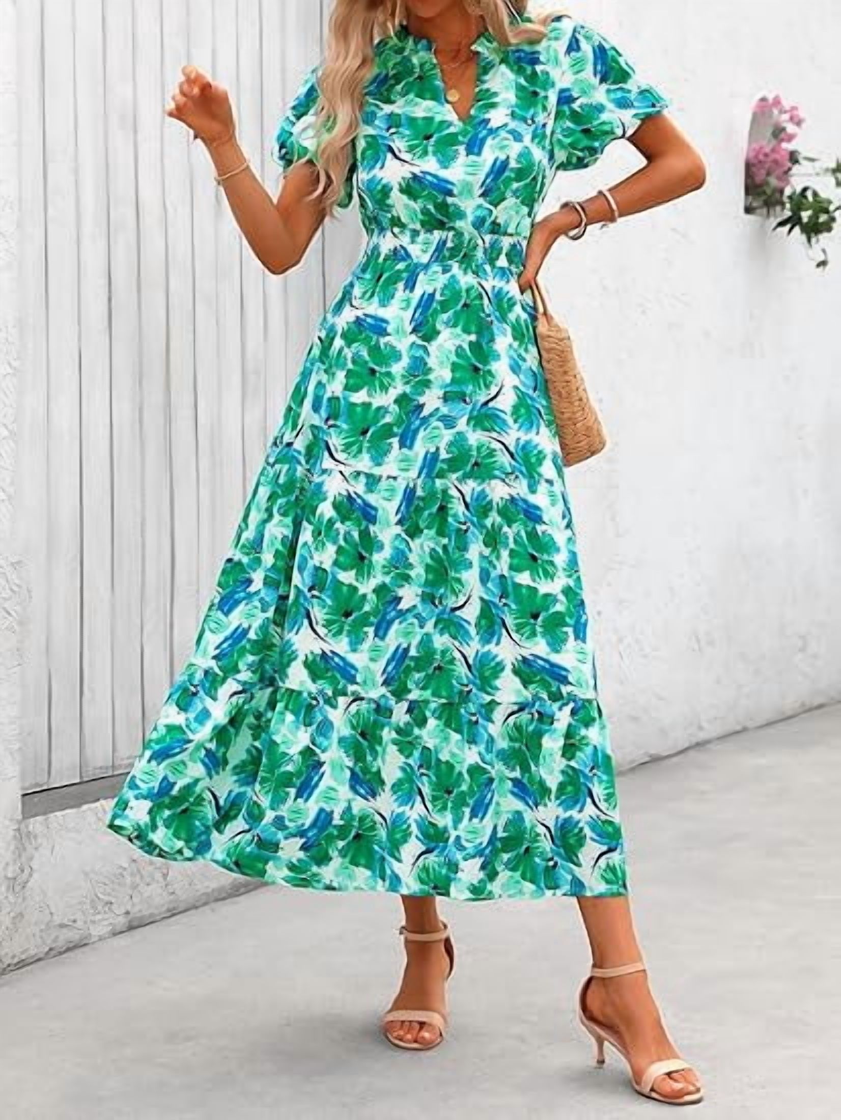 PRETTYGARDEN Women's Boho Maxi Dress, Floral photo 6