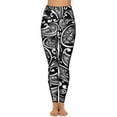 thumbnail image 4 of Classic Paisley Yoga Pants White And Black Fitness Gym Leggings Push Up Stretchy Sports Tights Retro Design Yoga Legging Present, 4 of 6