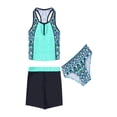 thumbnail image 2 of Alvivi Girls 3 Piece Tankini Swimsuit Floral Print Top Boyshorts Bottoms Swimwear 4-16, 2 of 7