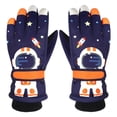 thumbnail image 2 of Guantes de invierno A prueba de viento Cola Impermeable Azul Guantes de esquí, 2 of 5