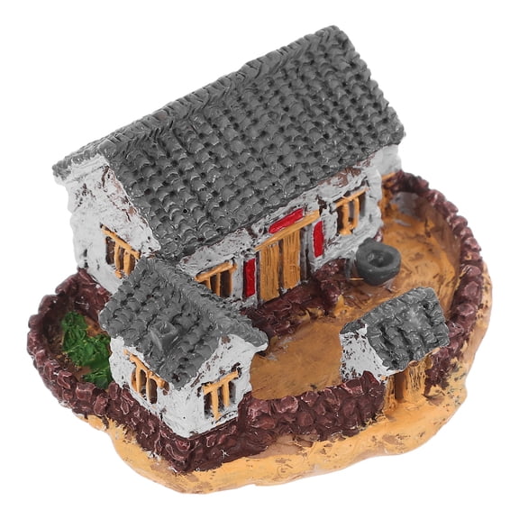 CTIRCHIU Detailed White Resin Tiny House Ornament for Dollhouse and Garden Kit