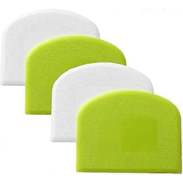 Dough Cutter Flexible Plastic Scraper Practical Bench Scraper Multipurpose Food Scrappers for Bread Dough Cake Fondant Icing(4PCS)
