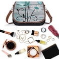 thumbnail image 6 of Teal And White Daisy Flower And Butterfly Vintage Crossbody Bag for Women Medium Leather Hobo Bags Shoulder Bag Classic City Leather Satchels, 6 of 8