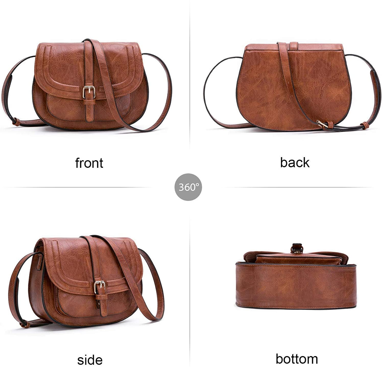 Crossbody Bags for Women Small Over the Shoulder Saddle Purses and Boho Cross body Handbags,Vegan Leather