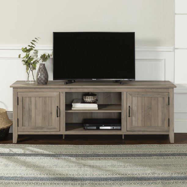 Manor Park Modern Farmhouse TV Stand for TVs up to 78" Grey Wash