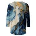 thumbnail image 5 of TSADFHJI T-Shirt Oversize Femme Graphique Femme Décontracté Col Rond Manches Trois-Quarts Style Ethnique Rétro Imprimé T-Shirt Haut Décontracté L Marine, 5 of 5