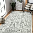 thumbnail image 5 of HomeRoots 531754 10 x 14 ft. Floral Power Loom Area Rug with Fringe, Light Gray, 5 of 5