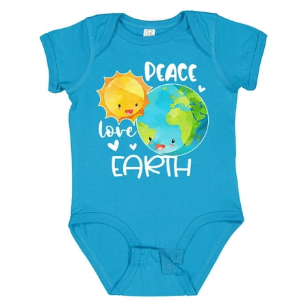 

Inktastic Earth Day Peace Love Earth Boys or Girls Baby Bodysuit