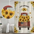 thumbnail image 5 of Sunflower Truck Shower Curtain, Waterproof Shower Curtains for Bathroom, Summer Botanical Elegant Pastoral Floral Washable Fabric Bathtub Curtain Set Bath Decor with 12 Hooks 48"x72", 5 of 8
