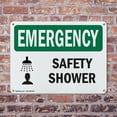 thumbnail image 4 of (2 Pack) Safety Shower OSHA Emergency Sign 10 Inch X 7 Inch Indoor / Outdoor Rust-Free Aluminum Metal Signs for Workplace, Workshop, and Construction Site, Made in the USA, 4 of 8