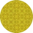thumbnail image 1 of Ahgly Company Machine Washable Indoor Round Transitional Golden Yellow Area Rugs, 7' Round, 1 of 7