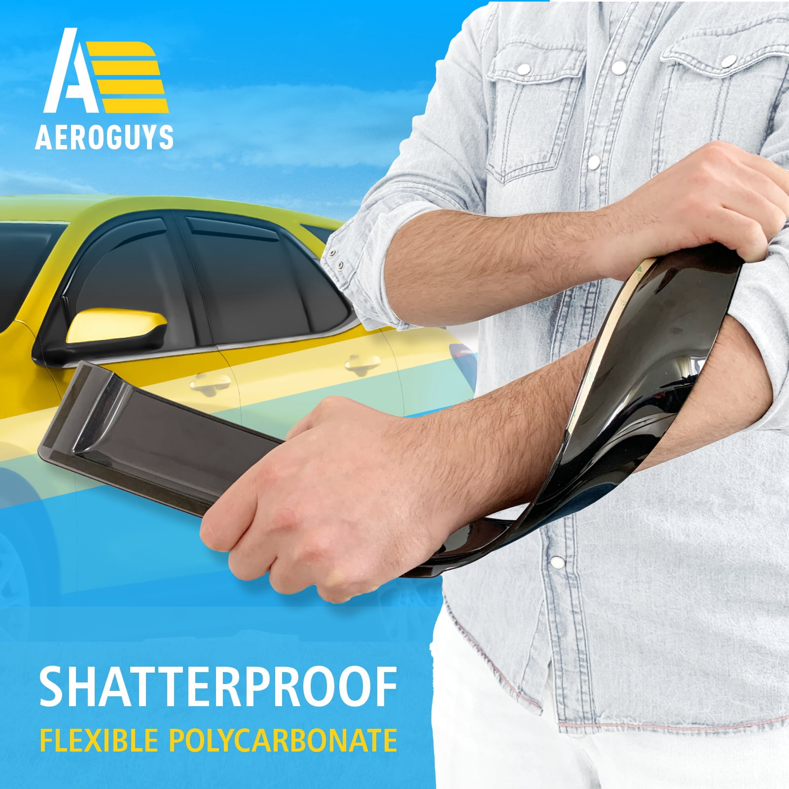AEROGUYS In-Channel Window Deflectors Extra Durable Window Visors Rain Guards Fit for Chevrolet (Chevy) Equinox 2018-2024, Sun Visors, Wind Deflectors, Vent Visors, Car Accessories - 4pcs. AG0008