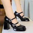 thumbnail image 2 of Women's Pumps Patent Leather Rhinestone Buckle High Heel 9CM Party Dress, 2 of 7