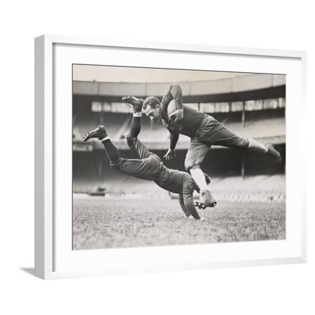 Art.com Chicago Bears Teammates Practicing as Joe Zeller Tries to Tackle Red Grange Photo White Frame Wall Art 29 x 23