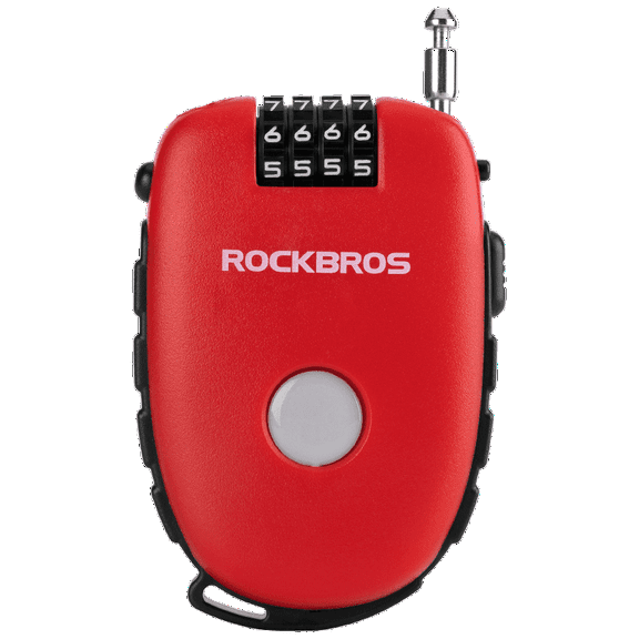 ROCKBROS Bike Lock,4-digit Password 94CM Portable Retractable Steel Cable Combination Flexible Locks for Helmet/Bike