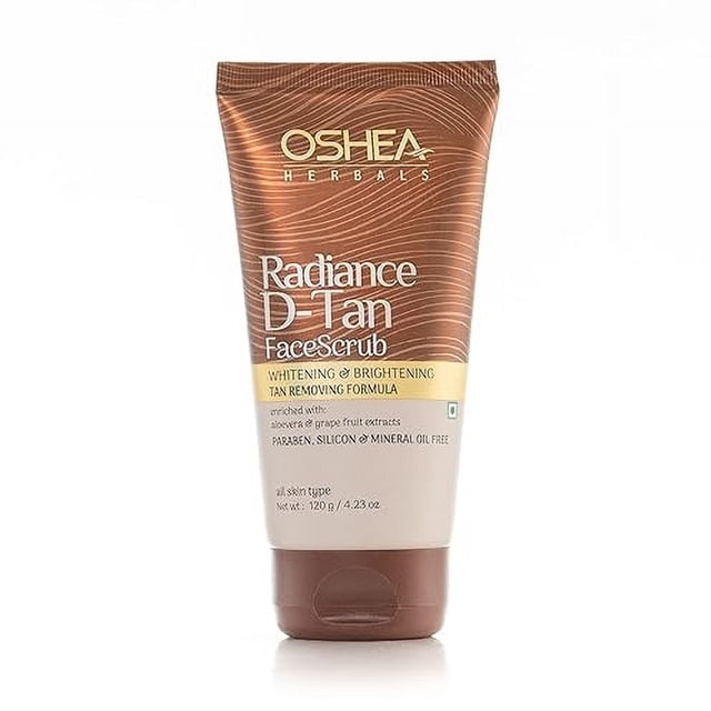 Oshea Herbals Radiance D Tan Face Scrub for All Skin Types | | Enriched with Aleovera & Grape Fruit Extracts 120 g