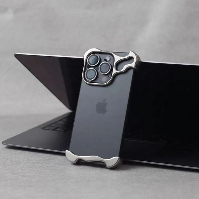 Metal Frameless Titanium Alloy Phone Case For iPhone 15 14 13 12 Pro Max Plus Shaped Lens Protective Film Antidrop Protective