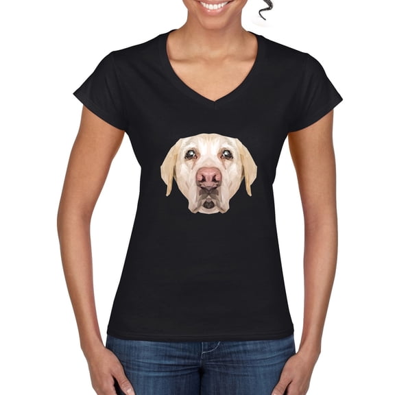 Wild Bobby, Golden Retriever Cute Gift, Dog Lover, Women Standard V-Neck Tee, Black, Small