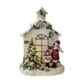 thumbnail image 4 of Figura de pueblo navideño iluminado, decoración navideña, decoración de mesa navideña para festivales, fiestas en la oficina, sala de estar, chimenea Arbol de navidad, 4 of 8