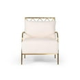 thumbnail image 2 of Divani Casa Ignacio Velvet & Stainless Steel Accent Chair in White/Gold, 2 of 5