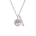 thumbnail image 2 of Delight Jewelry Stainless Steel Mighty Oak Tree of Life - Silvertone Believe Faith Prayer Hope Bar Charm Necklace, 23", 2 of 4