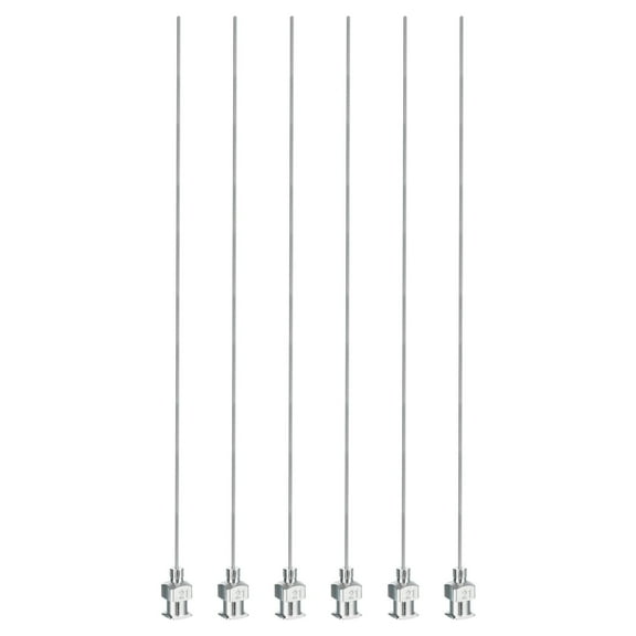 Uxcell 6 Pcs 21G 5 Inch Blunt Tip Dispensing Needle with Lure Lock for Refilling Liquid Inks Adhesives