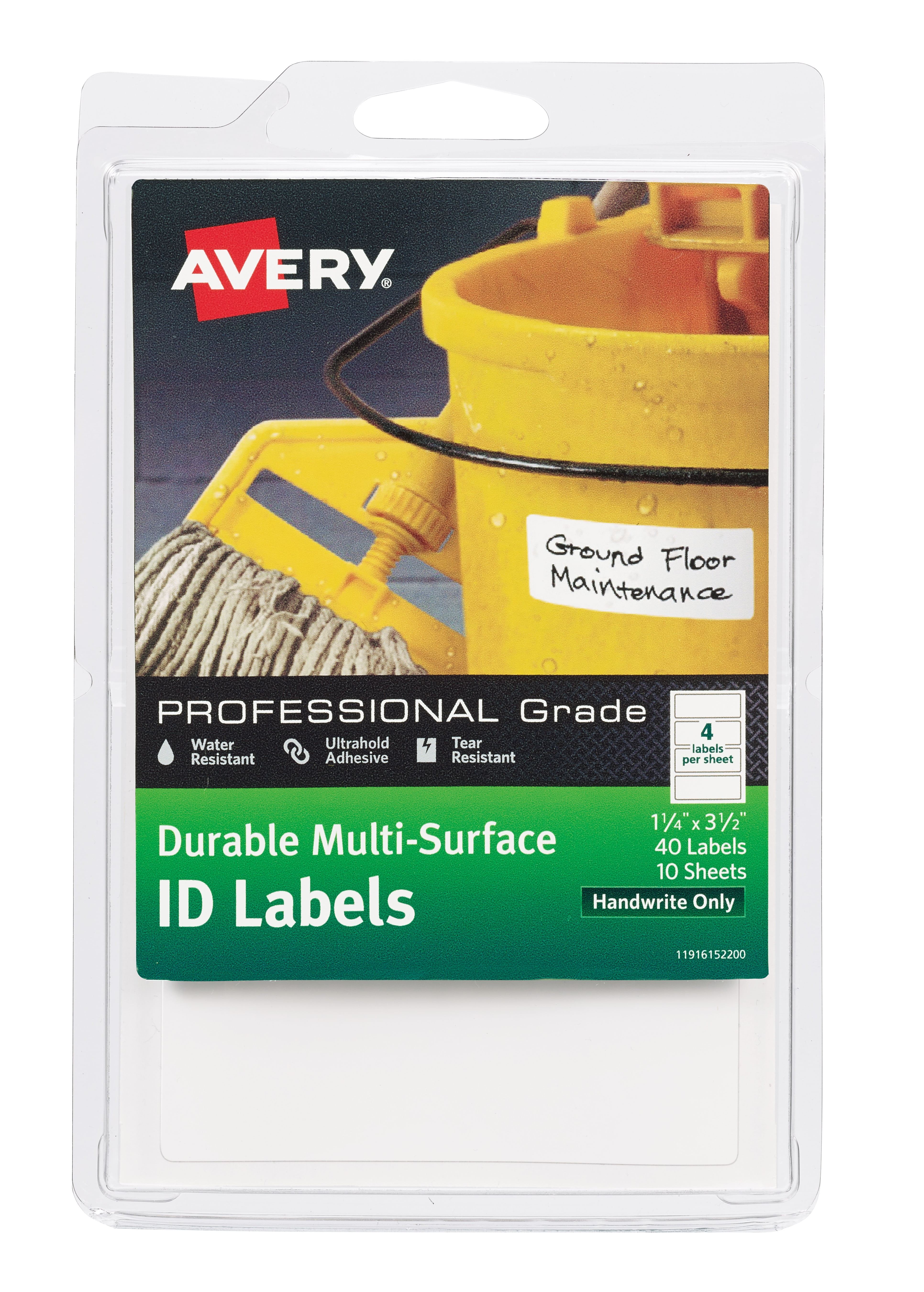 Durable Permanent Multi-Surface Id Labels, Inkjet/laser Printers, 1.25 X 3.5, White, 4/sheet, 10 Sheets/pack | Bundle of 5 Packs